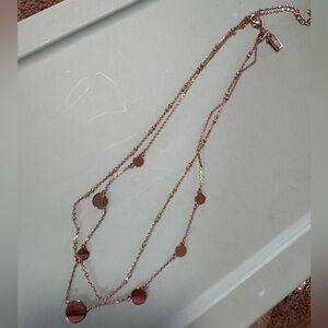 Kate Spade rose gold double layered station necklace